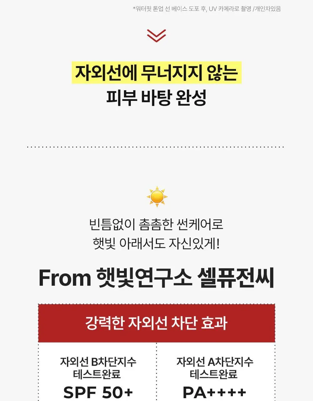 [톤결맞춤커버/화잘먹선베이스] 셀퓨전씨 톤업 선 베이스 SPF50+/PA++++ 40ml (4 colors) 상세페이지 9